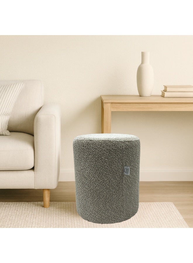 PixelsBeanBag Round Ottoman, Large, Bouclé Fabric, for Living Room and Bedroom - Image 2