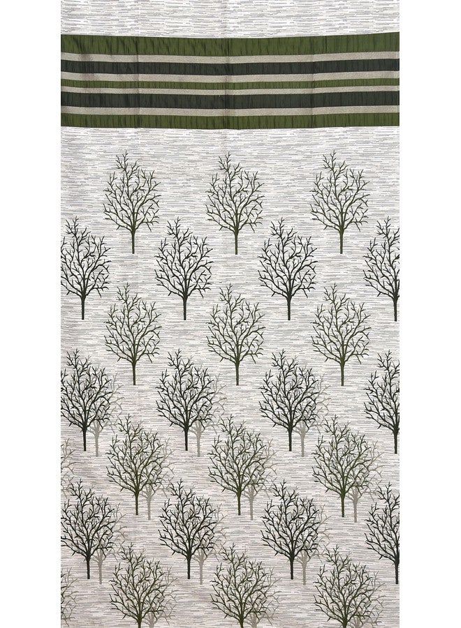 Homefab India Pack Of 2 Jacquard Room Darkening Modern Jute Semi Sheer Grommet Curtains - 9 Feet, Long Door, Green - Image 2