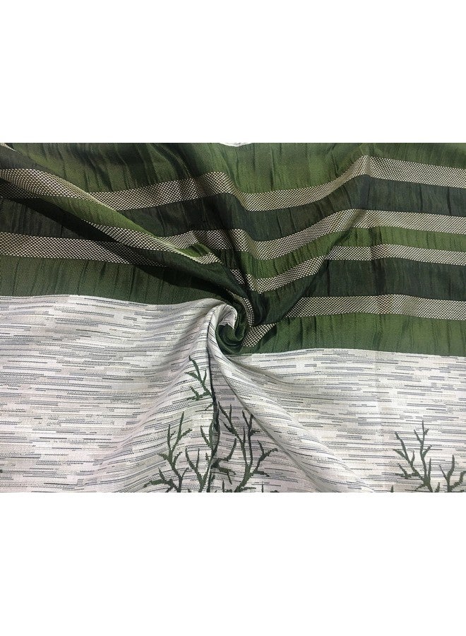 Homefab India Pack Of 2 Jacquard Room Darkening Modern Jute Semi Sheer Grommet Curtains - 9 Feet, Long Door, Green - Image 3