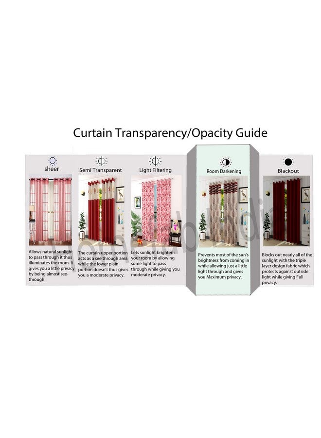 Homefab India Pack Of 2 Jacquard Room Darkening Modern Jute Semi Sheer Grommet Curtains - 9 Feet, Long Door, Green - Image 4