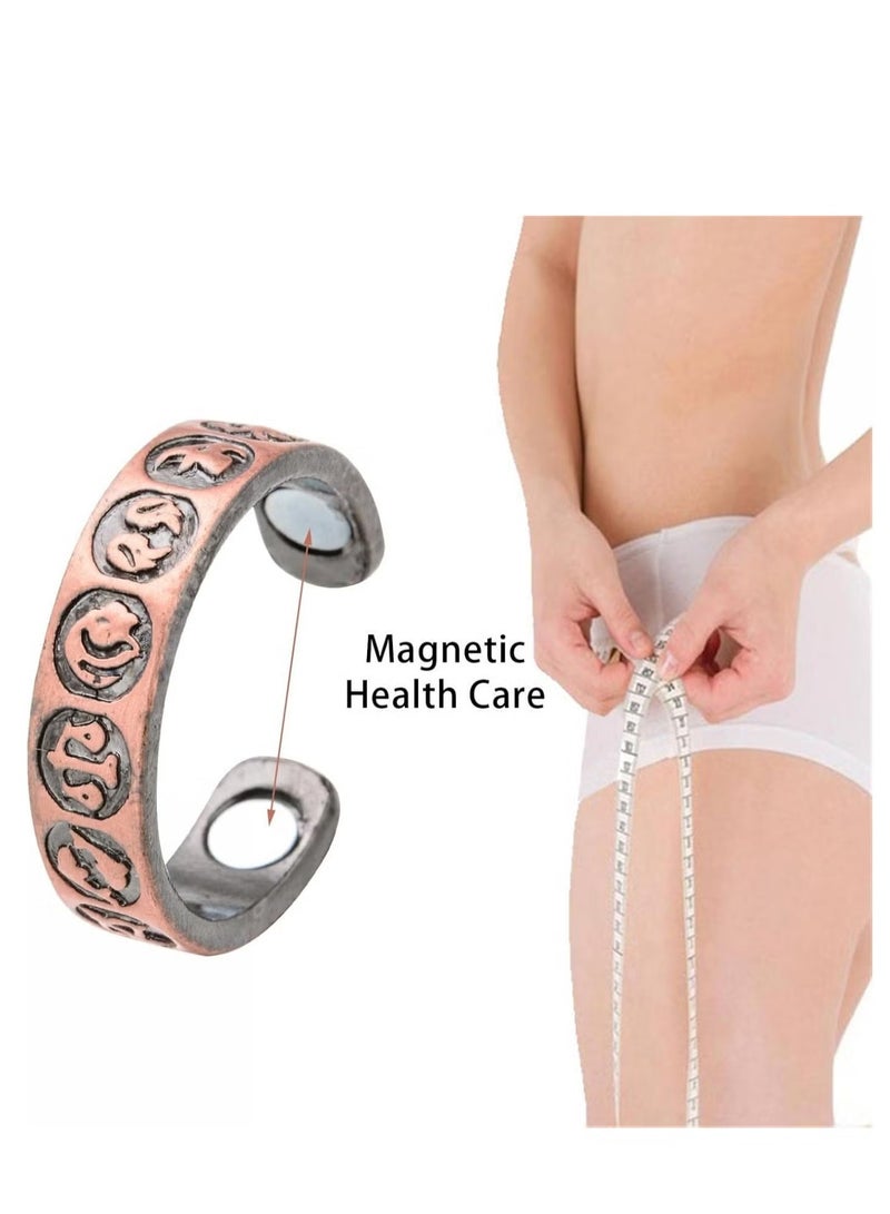Generic 2 PCS Men Lymphatic Drainage Therapeutic Magnetic Ring, Magnetic Therapeutic Lymphcare Ring Blood Sugar Control Ring Blood Glucose Control Ring Elegant Copper Magnetic Ring Women Men Gifts (Rose Gold)  - Image 5