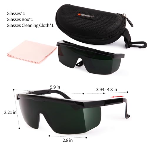 FreeMascot IPL 200nm-2000nm Laser Safety Glasses for Laser Hair Removal Treatment and Laser Cosmetology Operator Eye Protection with Case (Green) - Image 4