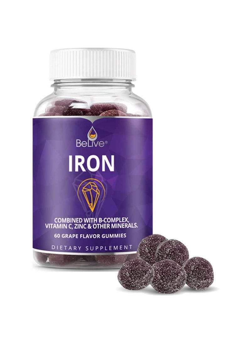 BeLive Iron gum supplement to strengthen the bodys immunity 60 Ct 