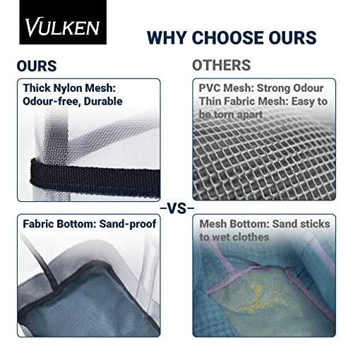 Vulken 42L Extra Large Mesh Beach Bag for Women and Men, Navy White Beach Bags and Totes with Zipper 9 Pockets for Travel, Swimming Gym, and Shopping - Image 5
