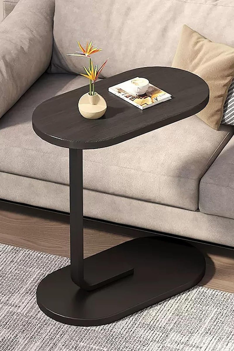 ليشا طاولة جانبية على شكل حرف C، طاولة جانبية للأريكة والسرير، طاولة جانبية صغيرة، طاولة تلفزيون للمساحات الصغيرة، غرفة المعيشة، غرفة النوم، طاولة وجبات خفيفة ريفية - Image 2