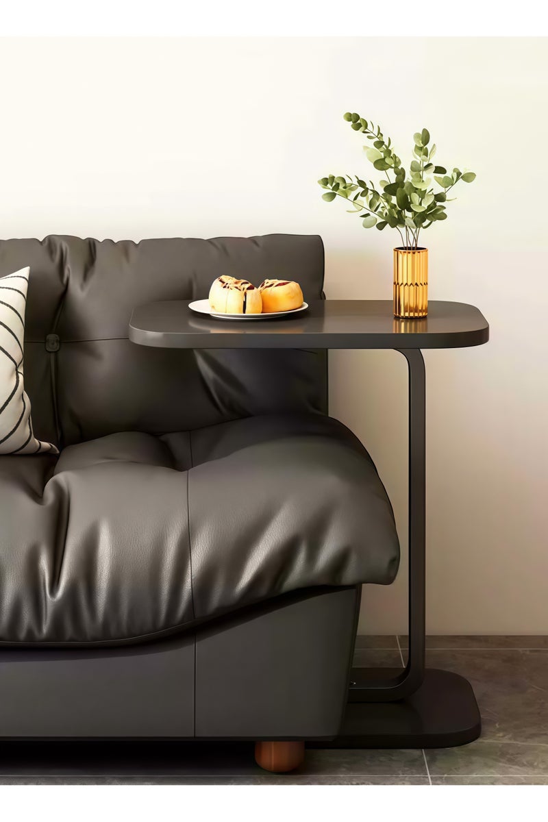 ليشا طاولة جانبية على شكل حرف C، طاولة جانبية للأريكة والسرير، طاولة جانبية صغيرة، طاولة تلفزيون للمساحات الصغيرة، غرفة المعيشة، غرفة النوم، طاولة وجبات خفيفة ريفية - Image 3