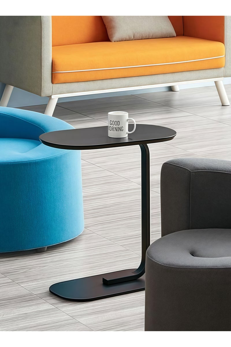 ليشا طاولة جانبية على شكل حرف C، طاولة جانبية للأريكة والسرير، طاولة جانبية صغيرة، طاولة تلفزيون للمساحات الصغيرة، غرفة المعيشة، غرفة النوم، طاولة وجبات خفيفة ريفية - Image 4