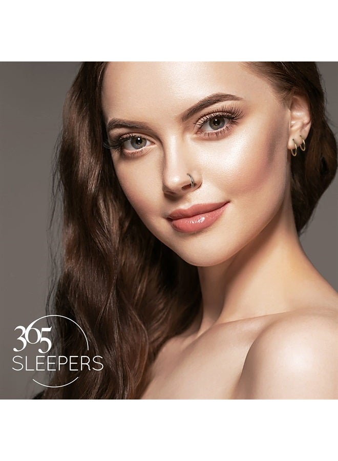 365 Sleepers 365 SLEEPERS Gold Plated Sterling Silver Faceted Hinged Hoop Sleeper Earrings - Hand Made In Australia - Nickel Free Hypoallergenic - 8mm - 10mm - 12mm - 14mm - Image 4