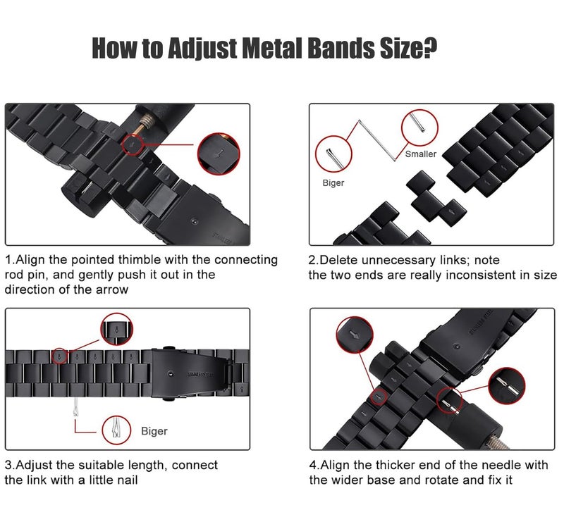 Olytop 2 Pack Watch Link Removal Kit, Watch Band Tool Repair Kit, Resizing Tool for Watch Bracelet Adjustment & Replacement, Pin Remover for Sizing Strap with Extra Replacement - Image 5