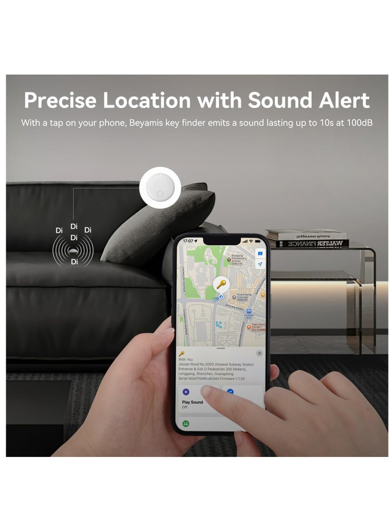 Air Tracker Tag, Wallet Tracker Works with Find My App (iOS Only), Replaceable Battery, White Item Finders for Dog, Keys, Luggage, Suitcases, Pets, Loud Beep (Not for Android)  - Image 3