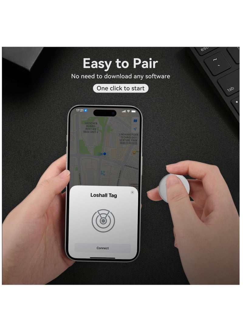 Air Tracker Tag, Wallet Tracker Works with Find My App (iOS Only), Replaceable Battery, White Item Finders for Dog, Keys, Luggage, Suitcases, Pets, Loud Beep (Not for Android)  - Image 5