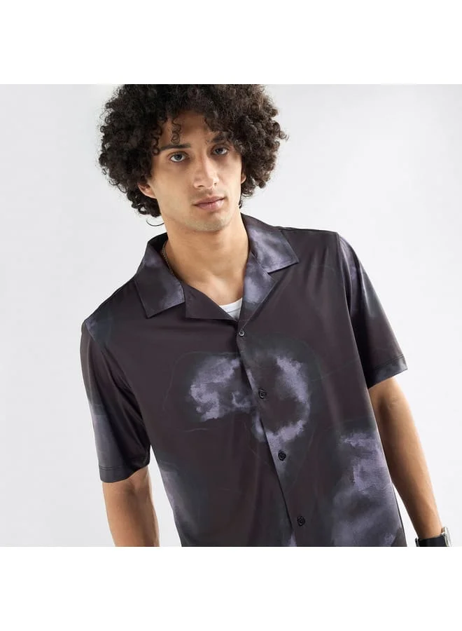 Splash FAV All-Over Print Camp Collar Shirt with Short Sleeves