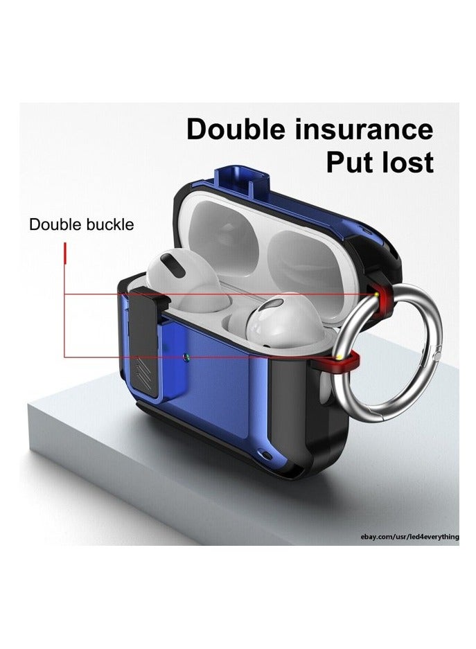 Shockproof Luxury Full PC Earphone Case With Keychain AirPods Pro 2 - Image 3