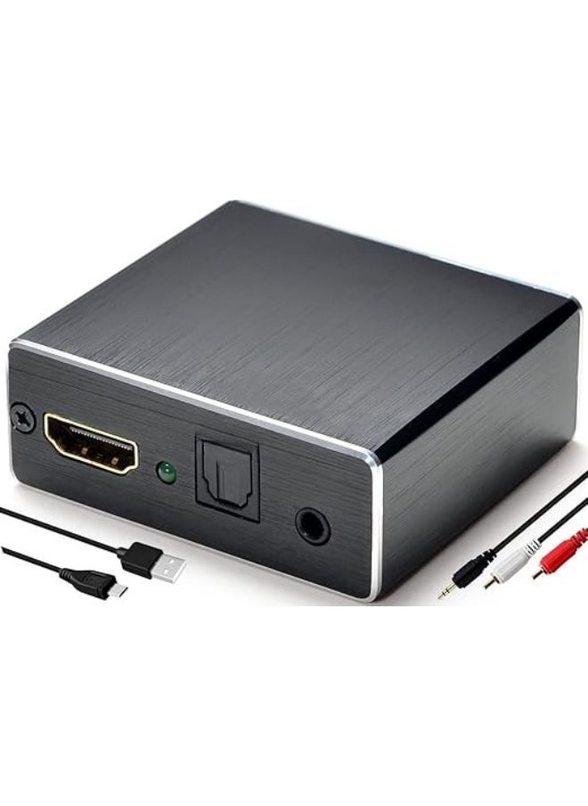 مستخرج صوت 4K HDMI – مقسم صوت بصري توسلينك/SPDIF ومقسم صوت ستيريو أنالوج 3.5 ملم