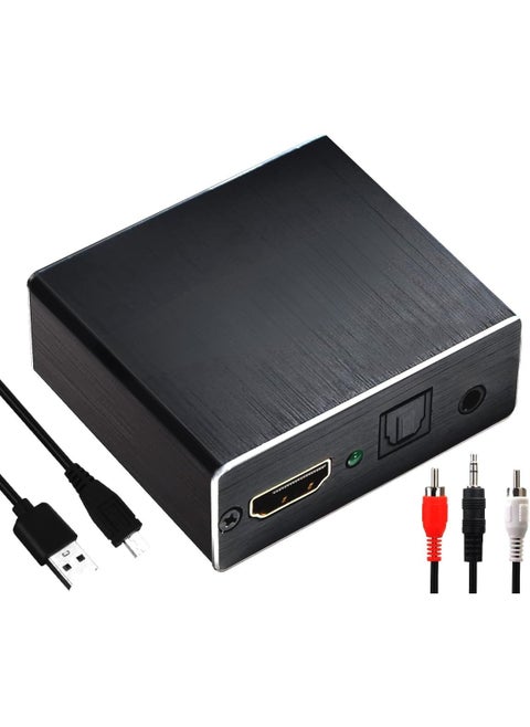 مستخرج صوت 4K HDMI – مقسم صوت بصري توسلينك/SPDIF ومقسم صوت ستيريو أنالوج 3.5 ملم
