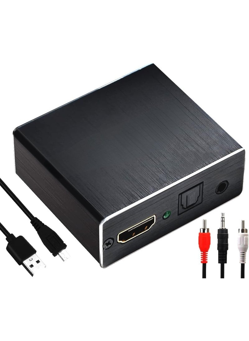 مستخرج صوت 4K HDMI – مقسم صوت بصري توسلينك/SPDIF ومقسم صوت ستيريو أنالوج 3.5 ملم