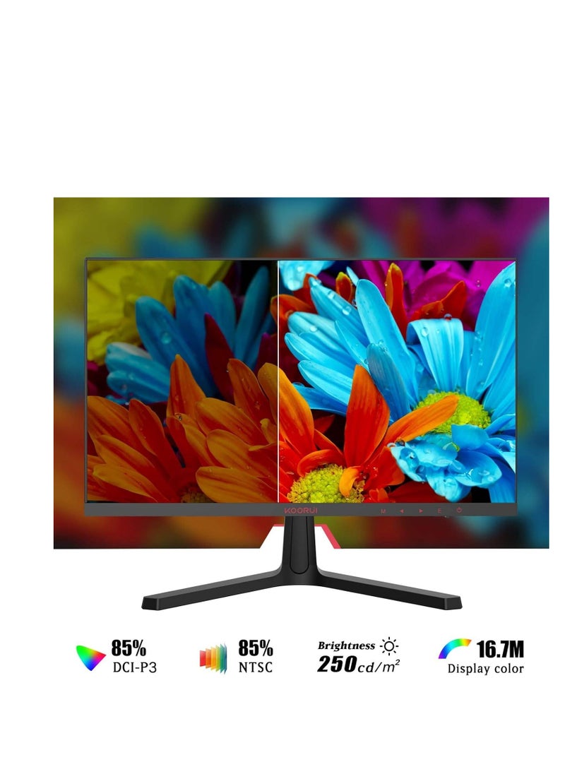 KOORUI - Koorui 24E4 Gaming Monitor, 24" FHD VA Display, 165Hz Refresh Rate, 16 9 Aspect Ratio, 1ms (MPRT) Response Time, AdaptiveSync technology, 85% DCI-P3 Color Gamut, VESA Compatible, Black | 24E4 - Image 1