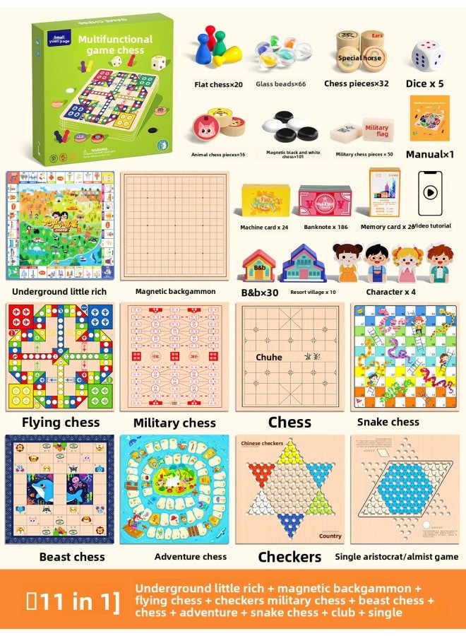 Flying Chess Children's Version Checkers Backgammon Primary School Students Chess Board Three-In-One Chess Set Educational Toys