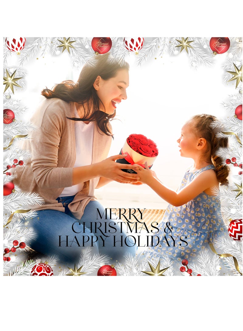 Excefore 7 Pcs Preserved Red Roses in Round Box Real Roses that Last a Year - Image 3