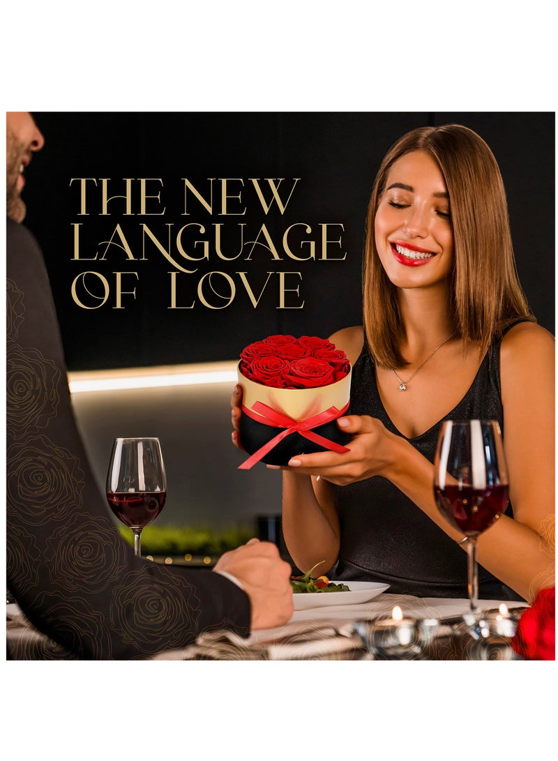 Excefore 7 Pcs Preserved Red Roses in Round Box Real Roses that Last a Year - Image 4