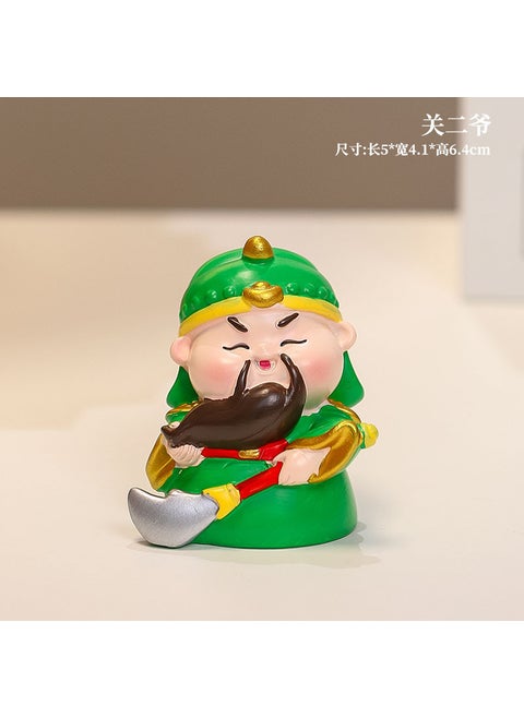 Prosperous Mini Deity Night Lamp Resin Craft Guan yu-wu god of wealth