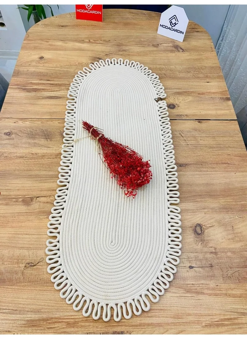 BDZ Deri BDZ Leather Jute Bohemian Style Decorative Runner 35x100 cm