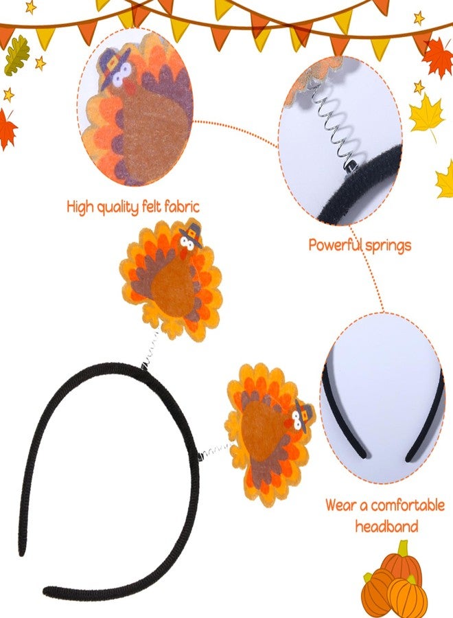 CHARMARK Turkey Headband Fall Thanksgiving Cartoon Turkey Hair Accessories for Women Men Autumn Orange Brown Headbands Fashion Party Decoration 1Pcs (Style 1) - Image 3