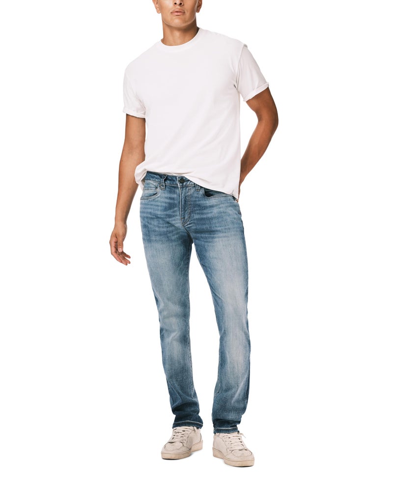 Buffalo David Bitton Men's Slim Ash Jeans, Authentic and Sanded Indigo, 34W x 32L - Image 4