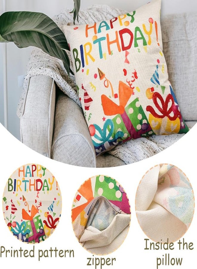 Sisadodo Happy Birthday Throw Pillow Cover for Women Men Birthday Pillowcase for Family Friends Decorative Pillow Cases for Son Daughter Birthday for Mom Dad Pillow Covers Case 18x18 Inches - Image 5