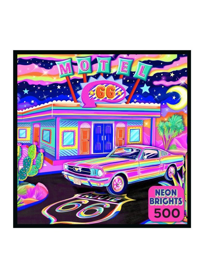 Rose Art RoseArt - Neon Brights - Route 66 Night - 500 Piece Jigsaw Puzzle for Adults, Neon Retro Landscape - Image 4
