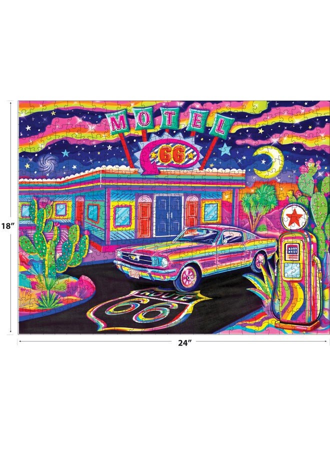 Rose Art RoseArt - Neon Brights - Route 66 Night - 500 Piece Jigsaw Puzzle for Adults, Neon Retro Landscape - Image 5