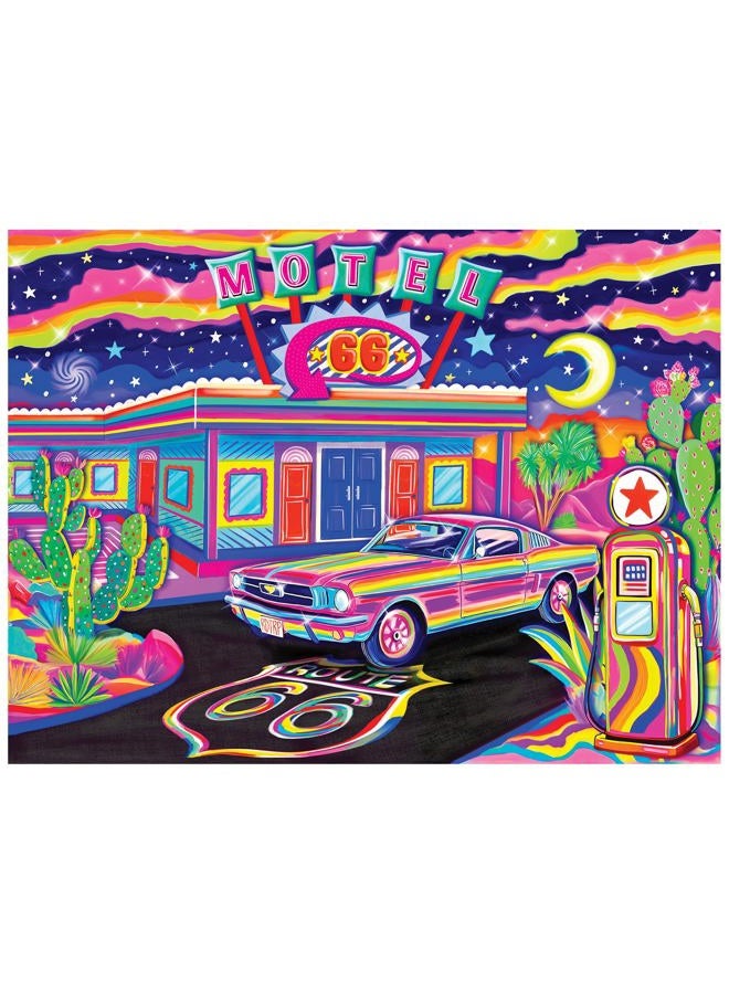 Rose Art RoseArt - Neon Brights - Route 66 Night - 500 Piece Jigsaw Puzzle for Adults, Neon Retro Landscape - Image 2