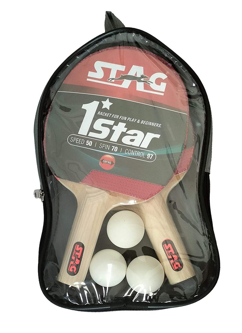 STAG طقم تنس طاولة محترف | مطاط معتمد من ITTF - مضارب تنس طاولة وكريات T.T متضمنة | مجموعة ألعاب بينغ بونغ شاملة - ملحقات لعبة الطاولة - Image 1
