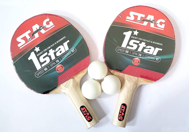 STAG طقم تنس طاولة محترف | مطاط معتمد من ITTF - مضارب تنس طاولة وكريات T.T متضمنة | مجموعة ألعاب بينغ بونغ شاملة - ملحقات لعبة الطاولة - Image 2