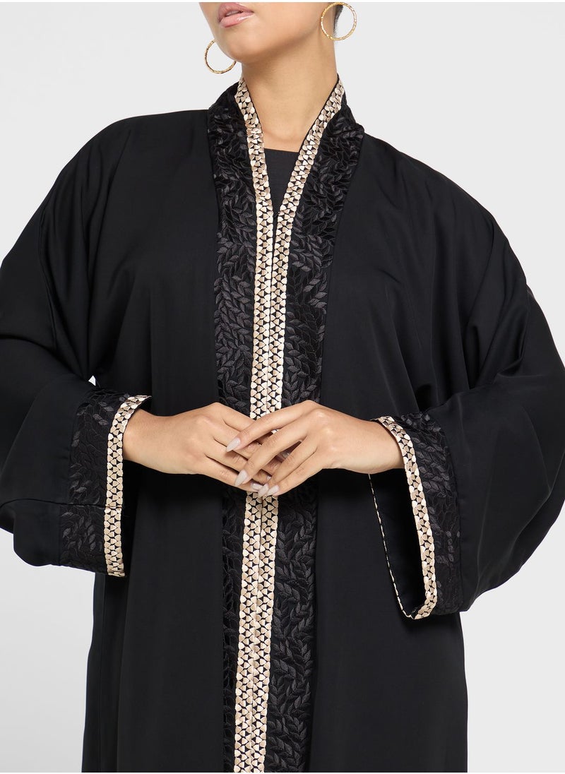 hayas closet - Embroidered Wide Sleeve  Abaya - Image 1