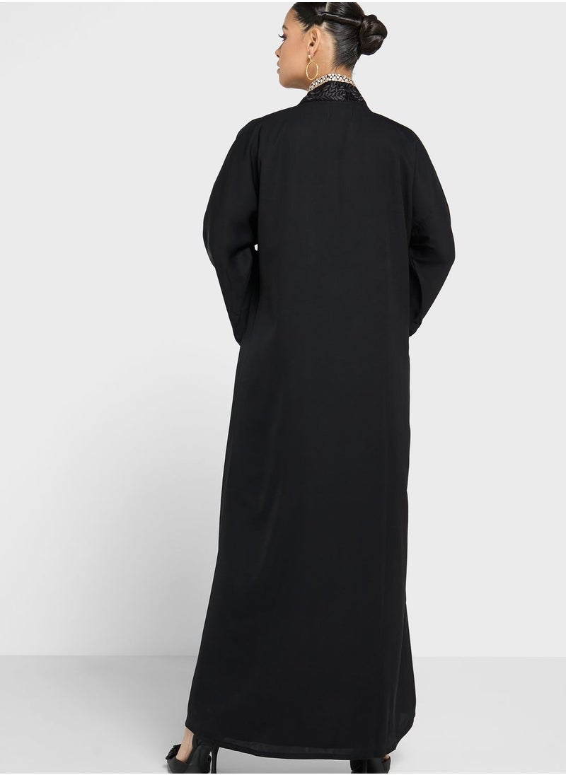 hayas closet - Embroidered Wide Sleeve  Abaya - Image 1
