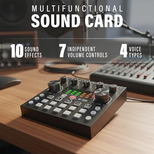 DIGIMORE Condenser Mic for Singing with V8 Sound Card | Condenser Microphone Kit | Voice Changer | Studio Recording Equipments Full Set, Voice Recorder Mic, Karaoke, Gaming, Podcast & Lecture (D-430) - Image 4