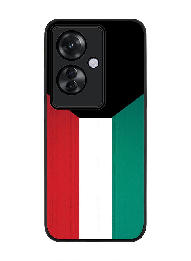 Stylizedd Rugged Black edge case for Oppo Reno11 F / Oppo F25 Pro 5G, Slim fit Soft Case Flexible Rubber Edges Anti Drop TPU Gel Thin Cover -  Flag Of Kuwait - Image 1