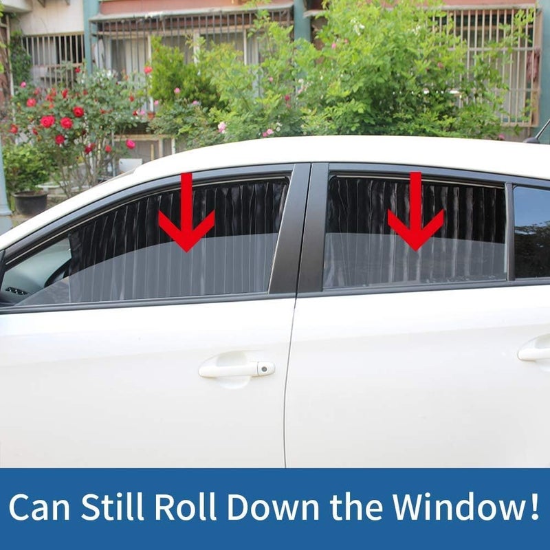 Ovege Car Window Shades 4pcs Window Covers Magnetic Curtain Privacy for Baby, Camping (Black, Front & Back 4pcs) - Image 5