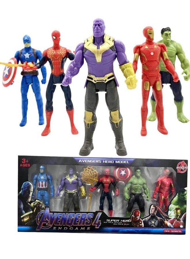 AVENGERS Superhero  Toy Set - Superhero  Figure Toys Superheroes Set, Toy for Kids- Multicolor Play Set (Set of 5 Figures) - Image 1