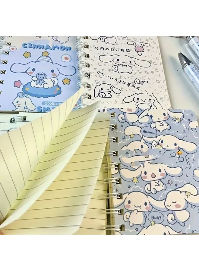 مجموعة Cinnamoroll المكونة من 4 قطع: دفاتر ملاحظات حلزونية A7 مع فواصل وصفحات مربعات - Image 2