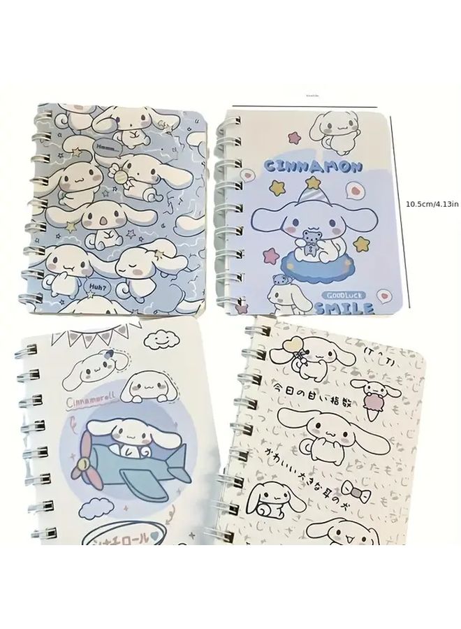 مجموعة Cinnamoroll المكونة من 4 قطع: دفاتر ملاحظات حلزونية A7 مع فواصل وصفحات مربعات - Image 3