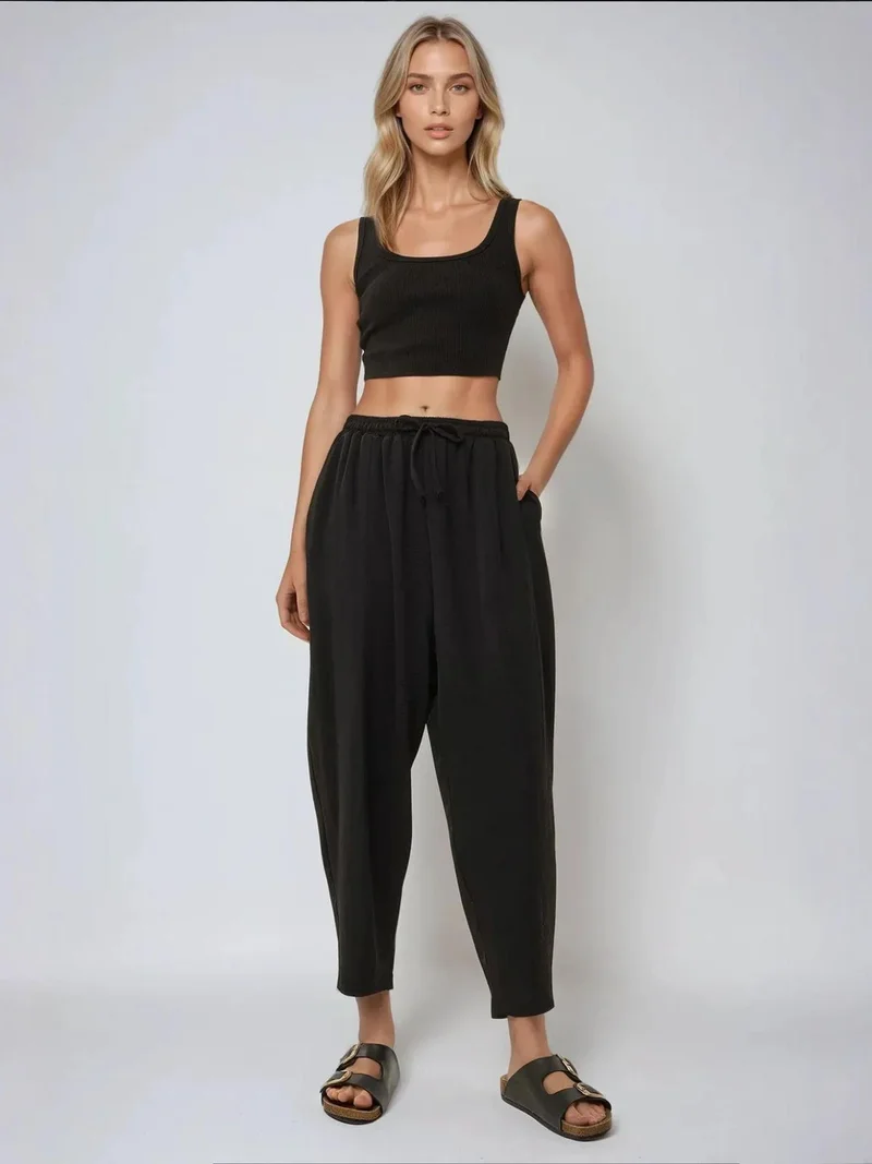 HICCUP Elastic Waist Comfort Fit Pants