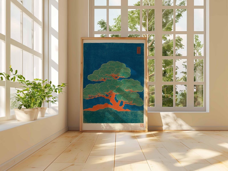 TNESSENTIAL Japanese Tree Wall Art, Vintage Botanical Print, Oriental Decor - Image 3