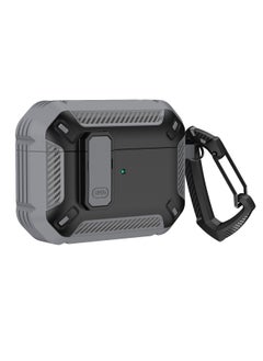 Applicable To AirPods 4 Wireless Bluetooth Headphone Set For Apple Pro2 Silicone Headphone Protective Shell 2/3 Generation With Switch-Color:Gray And Black-Applicable Model:Airpods Pro