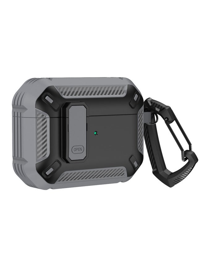 Generic - Applicable To AirPods 4 Wireless Bluetooth Headphone Set For Apple Pro2 Silicone Headphone Protective Shell 2/3 Generation With Switch-Color:Gray And Black-Applicable Model:Airpods Pro - Image 1