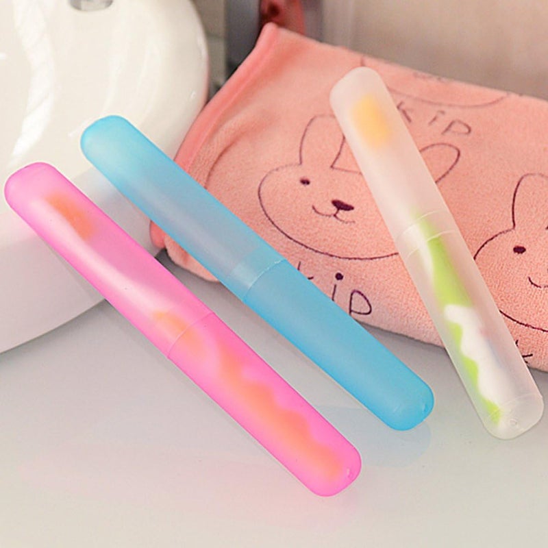 Glitzn Travelling Toothbrush Holder | Portable Hiking Camping Travel Toothbrush & Toothpaste Holder Bathroom Organizer (Multi Colour) (Pack of 4) - Image 4