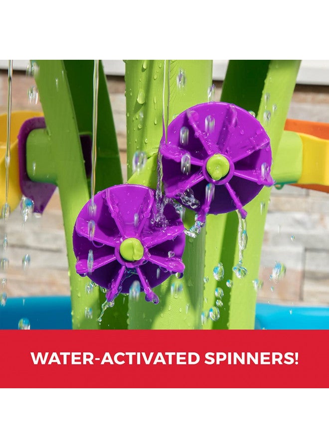 Step2 برج رش الصيف من Step2 لطاولة الماء للأطفال، طاولة حسية مائية للأطفال في الهواء الطلق، للأعمار من 1.5+ سنوات، 8 قطع من ملحقات ألعاب الماء، أزرق وأخضر - Image 4