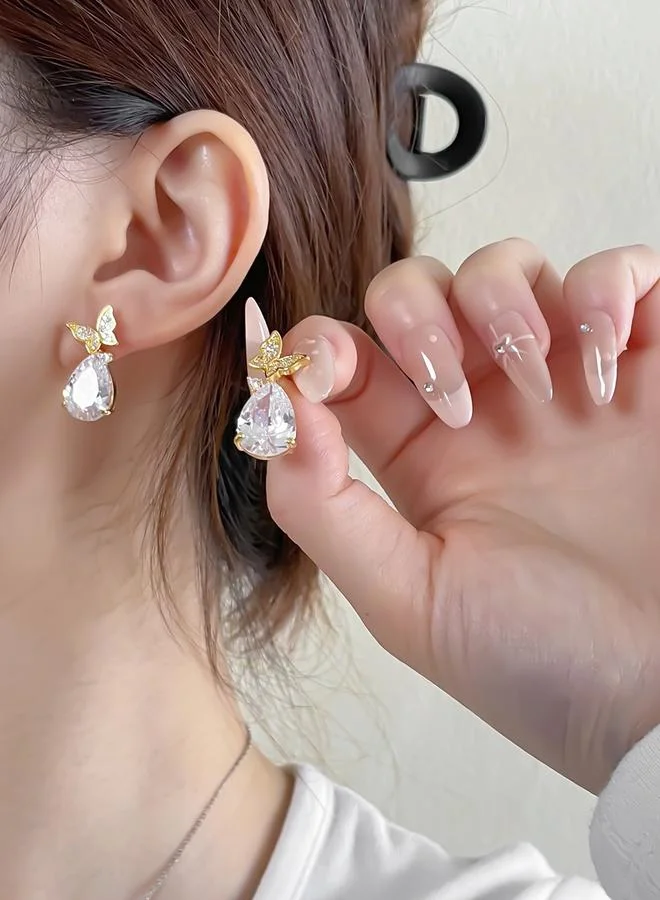 Take Two Take Two Butterfly Decor Embellished Drop Earrings