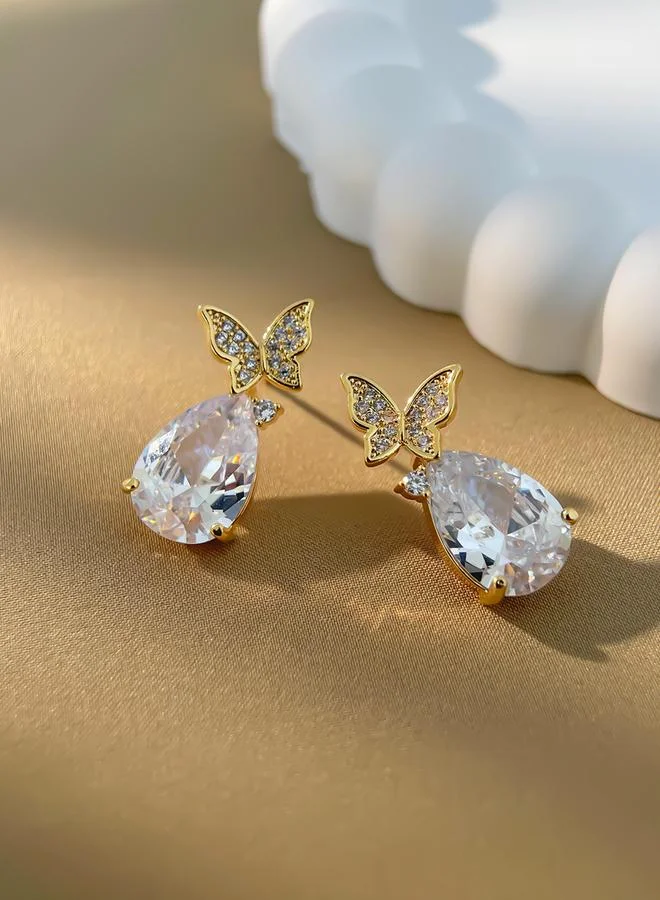 Take Two Take Two Butterfly Decor Embellished Drop Earrings